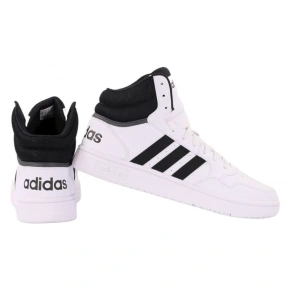 Pánské sportovní boty Hoops 3.0 Mid M GW3019 Bílá s černou - Adidas