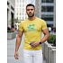 Pánské tričko s potiskem classic  NX5020R žluté - FashionStreet