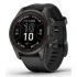 Hodinky Garmin Fenix 7S Pro 42mm Sapphire Solar šedé titanové DLC s černým řemínkem