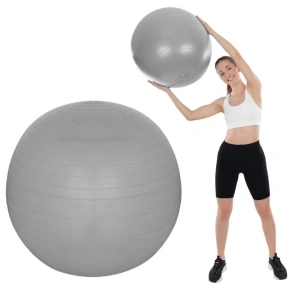 FITNESS GYMNASTICKÝ MÍČ 55CM PROTI PRASKNUTÍ ŠEDÝ