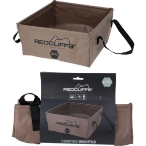 CESTOVNÍ MISKA SKLÁDACÍ NÁDOBA NA VODU ČTVERCOVÁ 20L REDCLIFFS HNĚDÁ