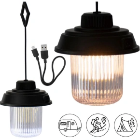 KEMPINKOVÁ LUCERNA USB LAMPA 3 TYPY SVĚTLA REDCLIFFS ČERNÁ