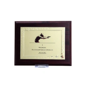 Plastový diplom s vyrytou kovovou destičkou