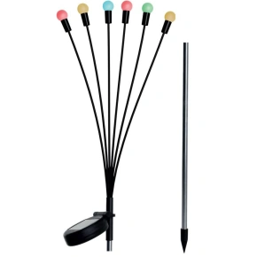 SOLÁRNÍ LAMPA TANČÍCÍ VE VĚTRU BAREVNÉ KOULE 6 LED 72CM