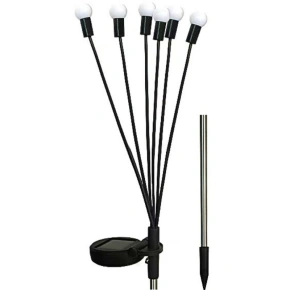 SOLÁRNÍ LAMPA TANČÍCÍ VE VĚTRU BÍLÉ KOULE 6 LED 72CM