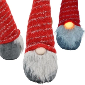 DUCH S DLOUHÝM ČERVENÝM KLOBOUKEM A SVÍTÍCÍM NOSEM 10x9x42 cm