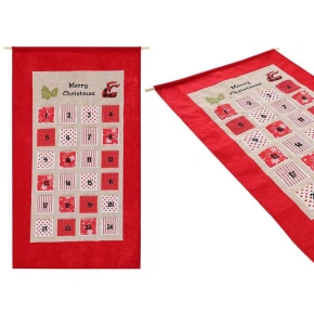 ADVENTNÍ KALENDÁŘ 56x87CM ČERVENÝ
