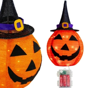 DEKORATIVNÍ DÝNĚ S KLOBOUKEM 68CM HALLOWEEN 30LED
