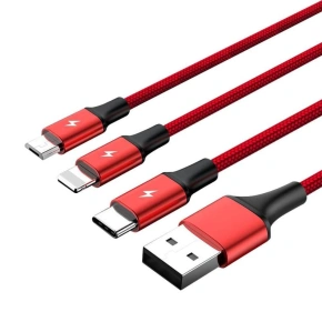 UNITEK USB 3V1NABÍJECÍ KABEL (C,LIGHTNING,MUSB)