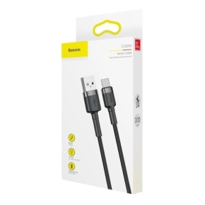 KABEL BASEUS USB NA USB-C CAFULE 3A 1M ŠEDÝ/ČERNÝ
