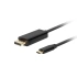 LANBERG KABEL USB-C(M)->DISPLAYPORT(M) 1M 4K 60HZ ČERNÝ CA-CMDP-10CU-0010-BK