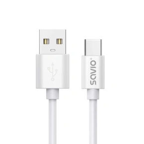 KABEL SAVIO USB-A - USB-C, 3 M, BÍLÝ, CL-168