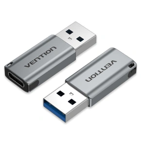 Adaptér Vention USB-A na USB-C USB 3.0 šedá hliníková slitina