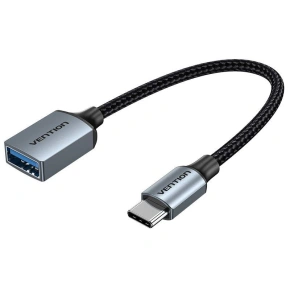 USB 3.0 Vention USB-C na USB-A OTG kabel 0,15 M ze slitiny hliníku šedý USB 3.0 Vention USB-C na USB-A OTG kabel 0,15 M ze slitiny hliníku šedý
