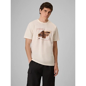 T-shirt regular z nadrukiem męski 4F 4FRSS26TTSHM4230-11S T-shirt regular z nadrukiem męski 4F 4FRSS26TTSHM4230-11S