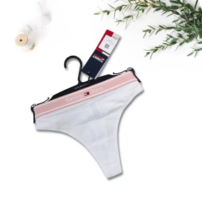 Dámská tanga UW0UW04199-YBR bílo-růžové - Tommy Hilfiger