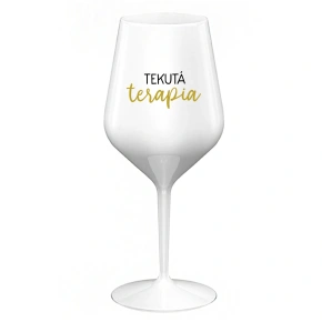 TEKUTÁ TERAPIA - biely nerozbitný pohár na víno 470 ml