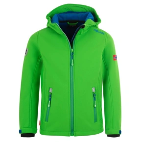 TrollKids Dětská softshellová bunda Trollfjord Jacket bright green/med blue větruodolná zelená (161-304)