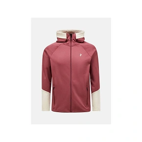 Pánská mikina PEAK PERFORMANCE M Rider Essentials Midlayer Zip Hood, červená Pánská mikina PEAK PERFORMANCE M Rider Essentials Midlayer Zip Hood, červená