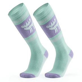 Lyžařské ponožky Qunature 037202, velikost 43–48 (L/XL) – fialovo-zelené Lyžařské ponožky Qunature 037202, velikost 43–48 (L/XL) – fialovo-zelené