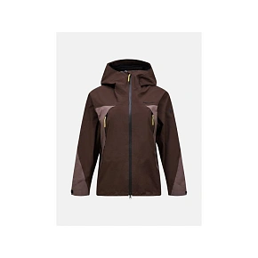 Dámská bunda PEAK PERFORMANCE W Ridge Hipe Ace 3L Shell Jacket, hnědá barva Dámská bunda PEAK PERFORMANCE W Ridge Hipe Ace 3L Shell Jacket, hnědá barva