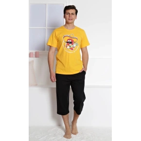 Pánské pyžamo kapri Mexiko Žlutá s potiskem - Gazzaz