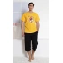 Pánské pyžamo kapri Mexiko Žlutá s potiskem - Gazzaz