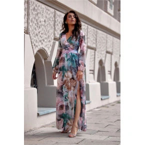 Dámské letní šaty SUK0419-65D zeleno-růžové - Roco