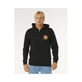 Pánská mikina RIP CURL Wettie Passage Icon Zip Thru, černá Pánská mikina RIP CURL Wettie Passage Icon Zip Thru, černá