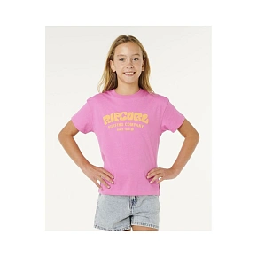 Dívčí tričko RIP CURL Surf Puff Relaxed Tee – Girl, růžové Dívčí tričko RIP CURL Surf Puff Relaxed Tee – Girl, růžové