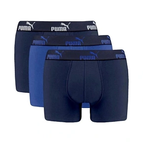 Puma boxerky, pánské spodky Boxershorts, balení po 3 kusech, modré, tmavě modré Puma boxerky, pánské spodky Boxershorts, balení po 3 kusech, modré, tmavě modré