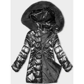 Zimní bunda s kapucí  (16M9122-105) grafitová - J Style