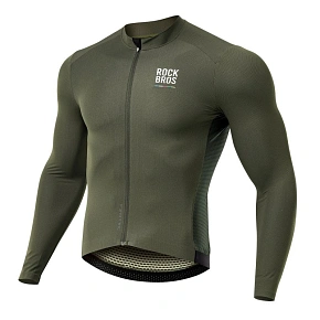 Cyklistický dres Rockbros 15220003004 ROAD TO SKY, pánský, s dlouhým rukávem, velikost L – zelený