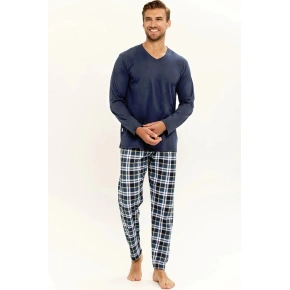 Pánské pyžamo Darren 3294 Tmavě modrá / světle modrá vzor - Taro