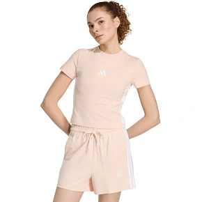 Dámské tričko adidas Essentials 3-Stripes Slim Baby v pastelově růžové barvě KD2343 Dámské tričko adidas Essentials 3-Stripes Slim Baby v pastelově růžové barvě KD2343