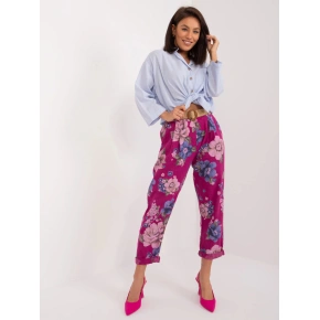 Dámské kalhoty DHJ SP 1365.89 Fialová s květy - FPrice