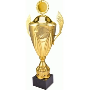 Zlatý kovový hrnek s víčkem 4126/DP