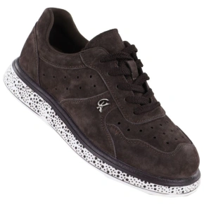 Dámské semišové hnědé kožené polobotky Vinceza 66903