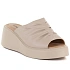 Dámské kožené žabky na platformě beige Vinceza 66949
