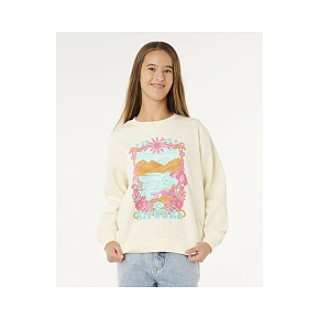 Dívčí mikina RIP CURL Sunshine Squad Crew-Girl, bílá Dívčí mikina RIP CURL Sunshine Squad Crew-Girl, bílá