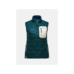 Dámská vesta PEAK PERFORMANCE W Helium Utility Down Vest, zelená barva Dámská vesta PEAK PERFORMANCE W Helium Utility Down Vest, zelená barva