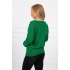 Svetr S202-15 s výstřihem do V zelený - Kesi