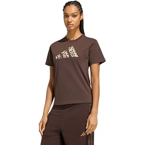Dámské tričko adidas Animal Graphic, hnědé, KT2676