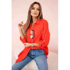 Dámská mušelínová košile 208 Červená - K-Fashion