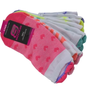 Skechers Girls 6pk3D Heart Low Cut S116502-MULT Multicolour 31-34