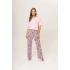 Dámské pyžamo 160/057 růžová vzor srdíčka - Karol