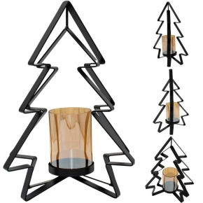 KOVOVÝ SVÍCEN 31,5 CM VÁNOČNÍ STROMEK SLÍDA KOVOVÝ SVÍCEN 31,5 CM VÁNOČNÍ STROMEK SLÍDA