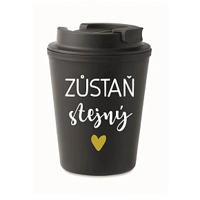 HRNEK ZŮSTAŇ STEJNÝ - černý termohrnek 300 ml