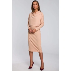 Dámské pletené šaty S245 Béžová - Stylove