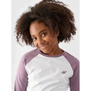 Dívčí běžný hladký rukáv s dlouhým rukávem 4F Junior 4FJWAW24TLONF291-51S Dívčí běžný hladký rukáv s dlouhým rukávem 4F Junior 4FJWAW24TLONF291-51S